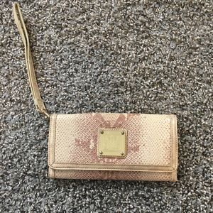 TM snakeskin wallet- tan and light brown